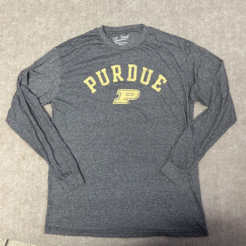 Purdue Long Sleeve T-Shirt Black Heather Size Medium Long Sleeve‎ Victory